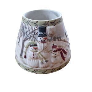 Vintage Yankee Candle Christmas Snowman Jar Candle Shade Topper